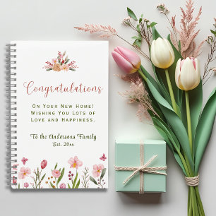 Congratulations New Home Family Name Year Recipe Notebook