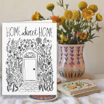 Congratulations New Home Garden Door Custom Card<br><div class="desc">Available as a digital download to quickly email and save on postage. Sweet drawing of a front door and garden to congratulate someone on their new house or welcome them to the neighbourhood! Click on “Personalise” above to edit the text. Then click "edit using design tool" to adjust the fonts,...</div>