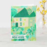 Congratulations New Home Garden Watercolor Cute