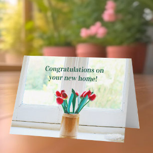 Congratulations New Home Housewarming Flowers Card