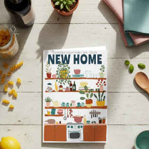 CONGRATULATIONS NEW HOME MOVING Cute Kitchen Card