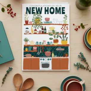 CONGRATULATIONS NEW HOME MOVING Cute Kitchen Card