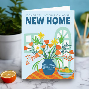 CONGRATULATIONS NEW HOME MOVING Flower Vase Card