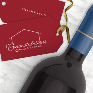 Congratulations New Home Silhouette Editable Colou Gift Tags