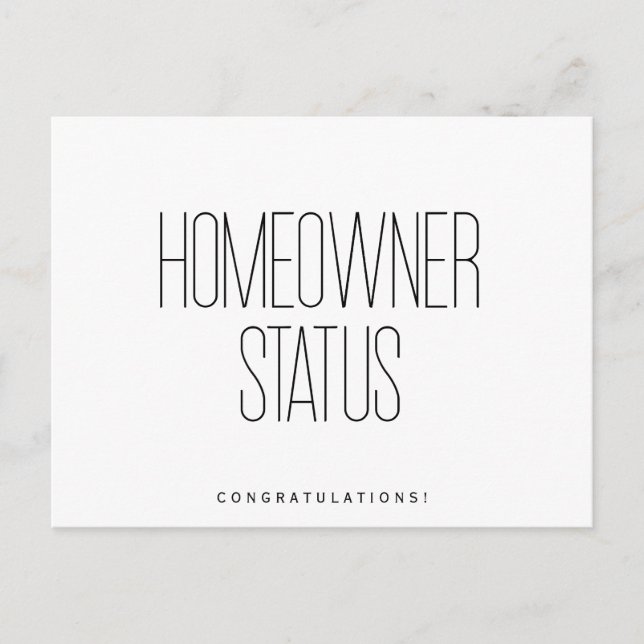 Congratulations New Homeowner Real Estate Postcard (Front)