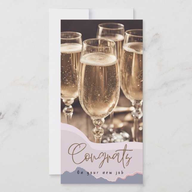 Congratulations New Job Modern Elegant Congrats Card (Front)