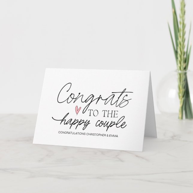 Congratulations New Mr & Mrs Engagement Wedding Card (Front)