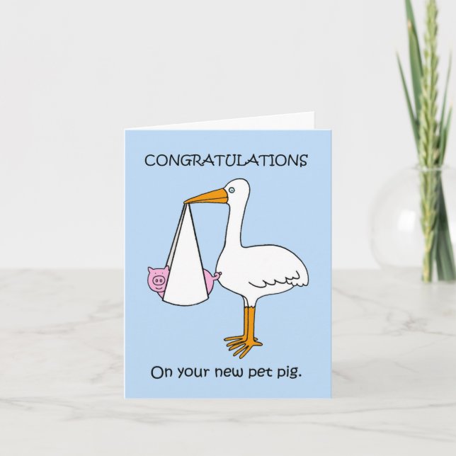 Congratulations New Pet Pig Card (Front)