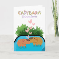 Congratulations Newlywed Couple Capybara Swimming