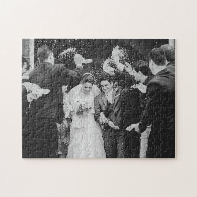 Congratulations Newlyweds Wedding Photo Jigsaw Puzzle (Horizontal)