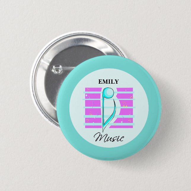 Congratulations Note, Musical Performance 6 Cm Round Badge (Front & Back)