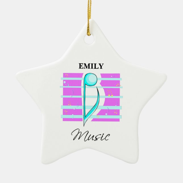 Congratulations Note, Musical Performance Ceramic Tree Decoration (Front)