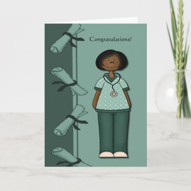 Congratulations Nurse Graduate Green Custom Card (Front)