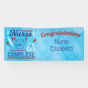 Congratulations Nurse Graduation Blue Modern Funny Banner