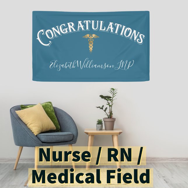 Congratulations Nurse Practioner Blue Medical  Banner (Creator Uploaded)