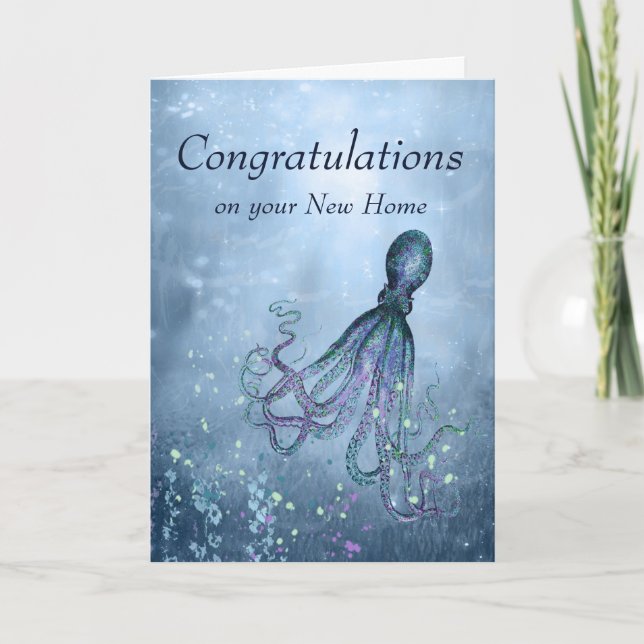 Congratulations Octopus Could Hug You New Home Card (Front)