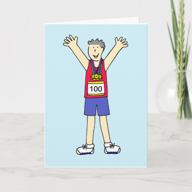 Congratulations on 100th Marathon for Him Card (Front)