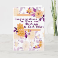 Congratulations on 2nd Wedding to Each Other