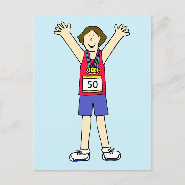 Congratulations on 50th Marathon for Her Postcard (Front)