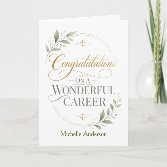 Congratulations On A Remarkable Career Personalise Card (Front)