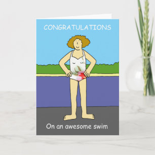 Congratulations on Awesome Swim for Female Card