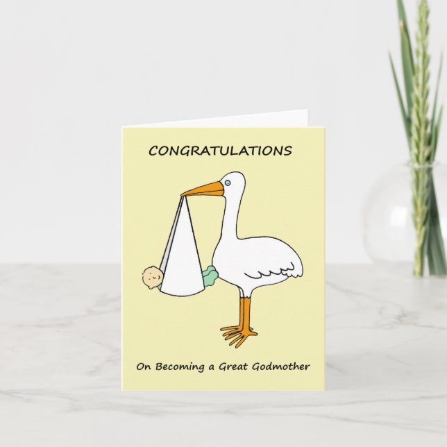 Congratulations on Becoming a Great Godmother Card (Front)