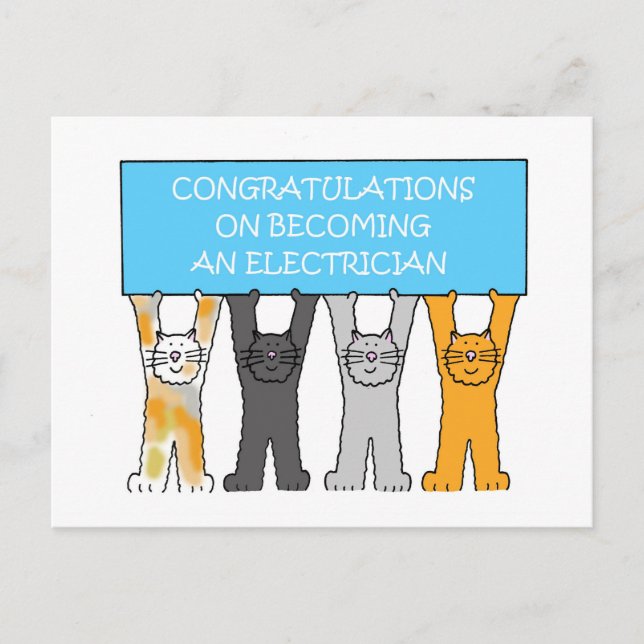 Congratulations on Becoming an Electrician Postcard (Front)