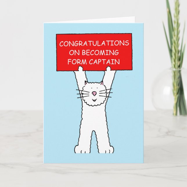 Congratulations on Becoming Form Captain. Card (Front)