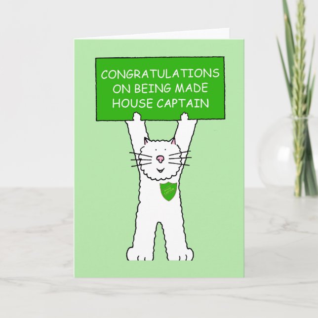 Congratulations on Becoming House Captain Card (Front)