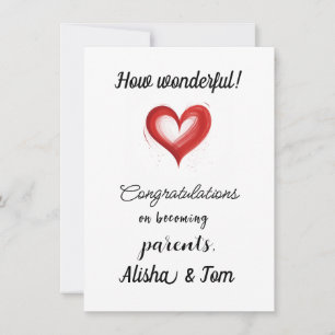 Congratulations On Becoming Parents, Personalised  Holiday Card