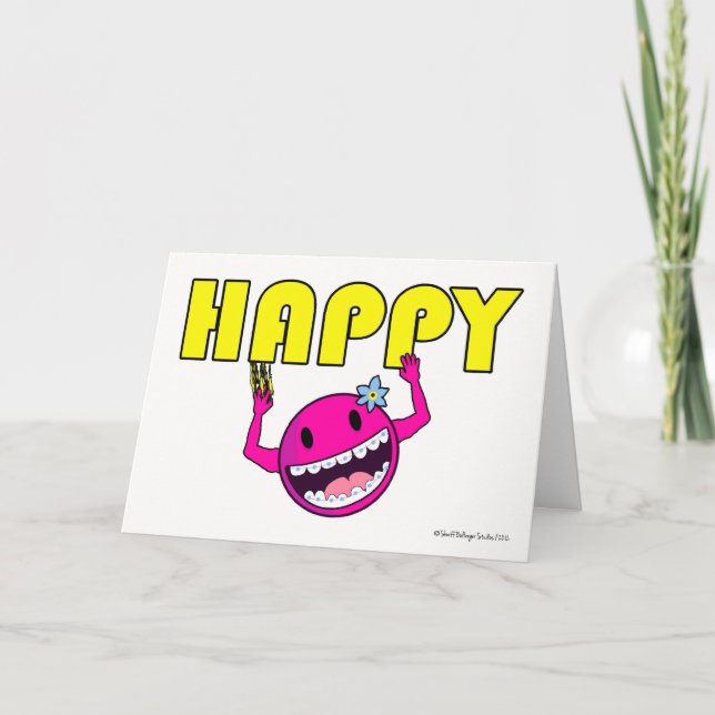 Congratulations on Braces for Girl, Stuck on Happy Card (Front)