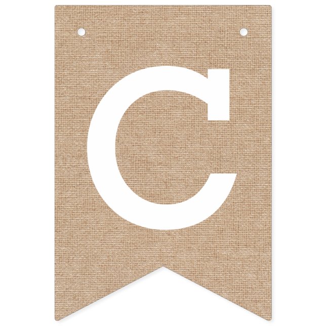 Congratulations on Burlap Look Bunting (First Flag)