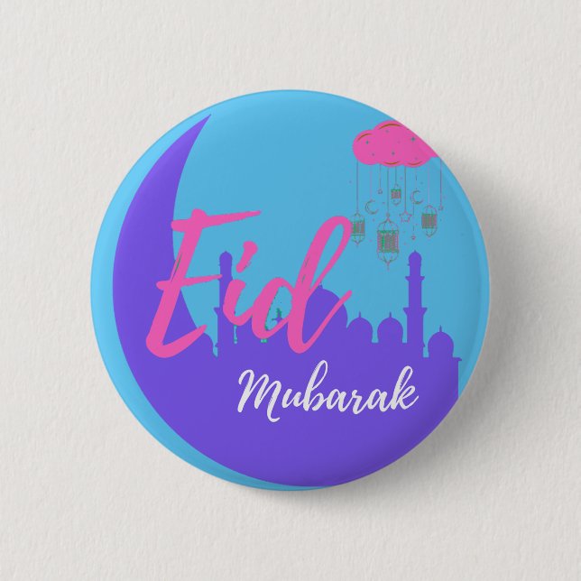 Congratulations on Eid Mubarak 6 Cm Round Badge (Front)