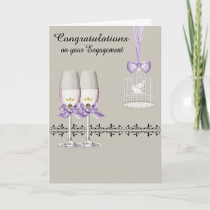 Congratulations On Engagement, custom name card