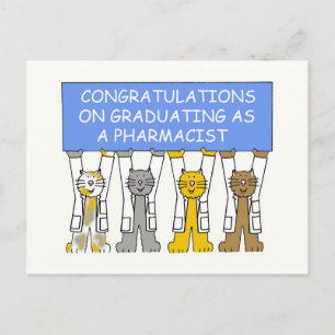 Congratulations on graduating as a pharmacist, cu. announcement postcard