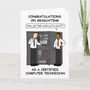 Congratulations on Graduating Computer Technician Card