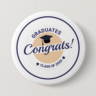 Congratulations on graduation customisable elegant 7.5 cm round badge