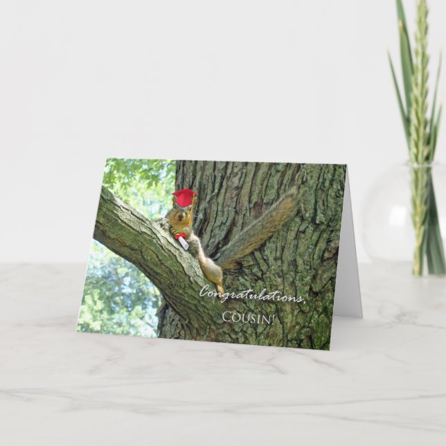 Congratulations on Graduation for Cousin, Squirrel Card (Front)