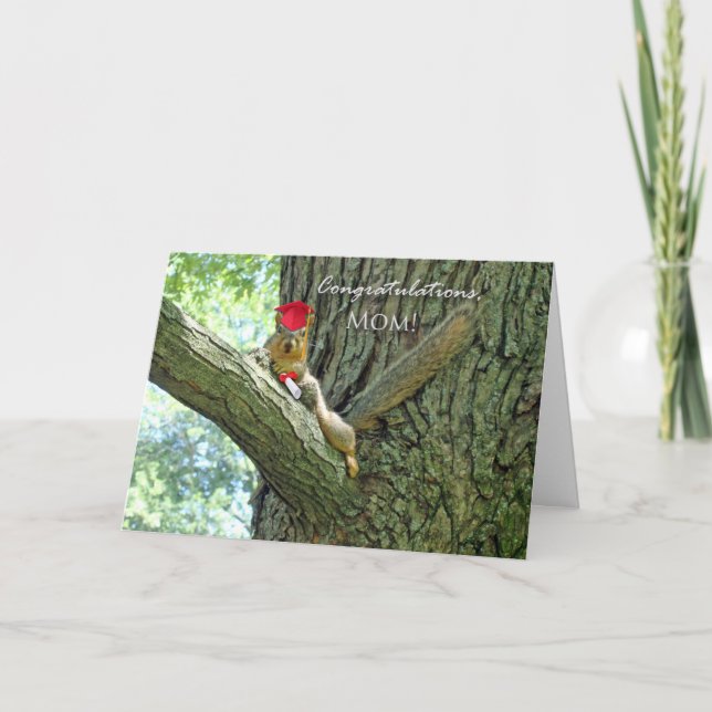 Congratulations on Graduation for Mum, Squirrel Card (Front)