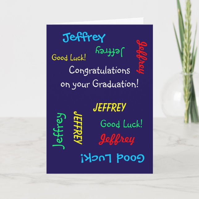 Congratulations on Graduation, Greeting Card Blue (Front)