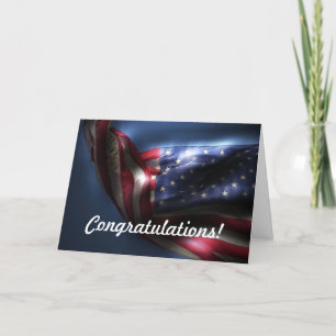 Congratulations on Green Card!-American Flag Card