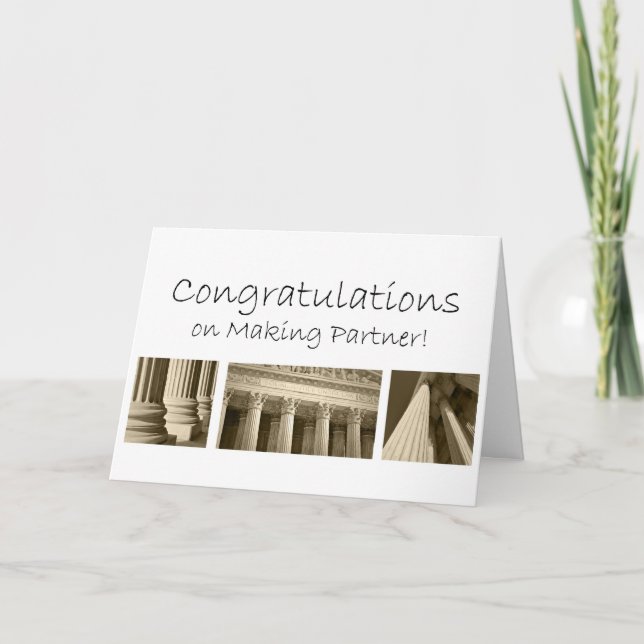 Congratulations on Making Becoming Partner in Law Card (Front)
