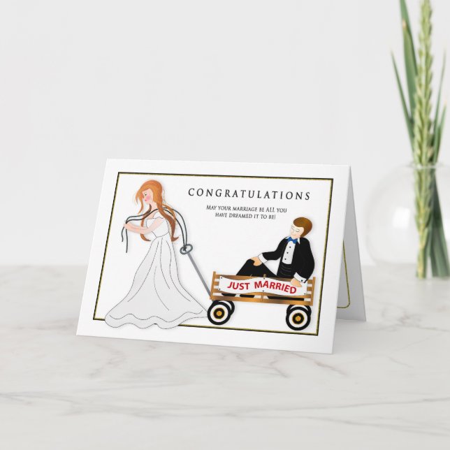 Congratulations on Marriage Humour Bride Groom Card (Front)