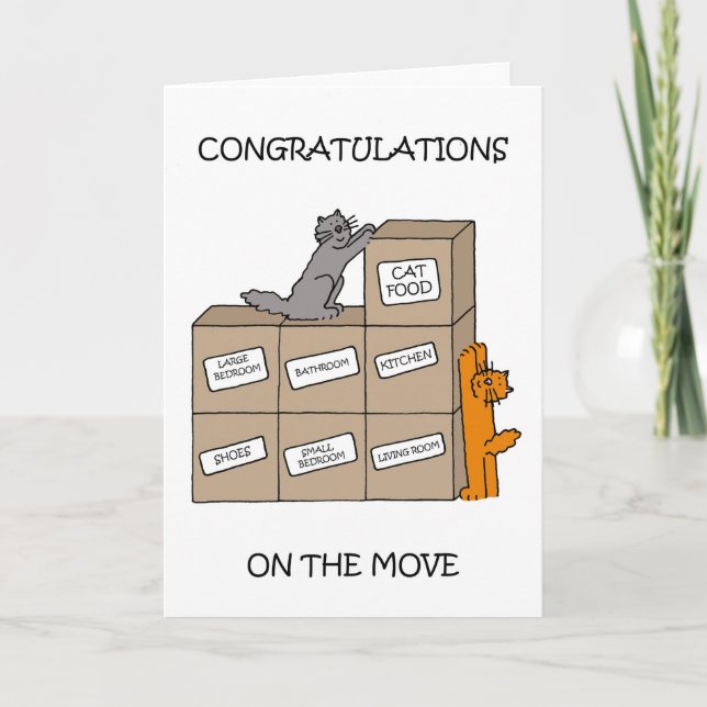 Congratulations on New Home Cute Cats Card (Front)