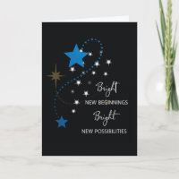 Congratulations on New Job Blue Star on Black