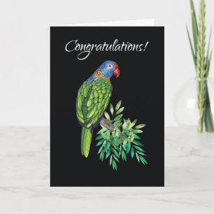 Congratulations on New Parrot Bird Adoption Card