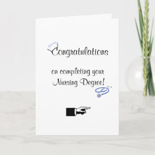 Congratulations on Nursing Degree-Humour Card