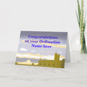 Congratulations on Ordination customise add name Card