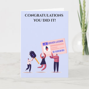 Congratulations on passing your driving test card