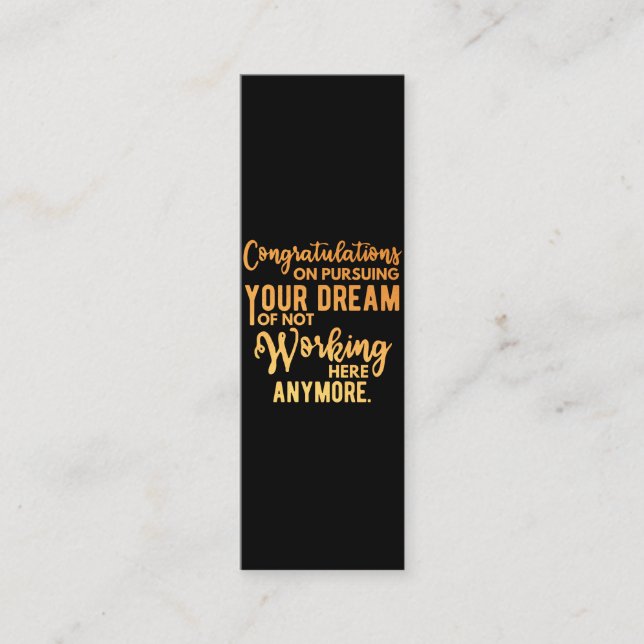 Congratulations on Pursuing Your Dream Loyalty Card (Front)